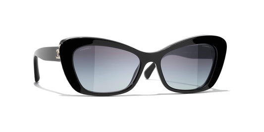 משקפי שמש של שאנל שחור וזהב-אפור | CHANEL Cat Eye Sunglasses CH5481H Black & Gold-Grey