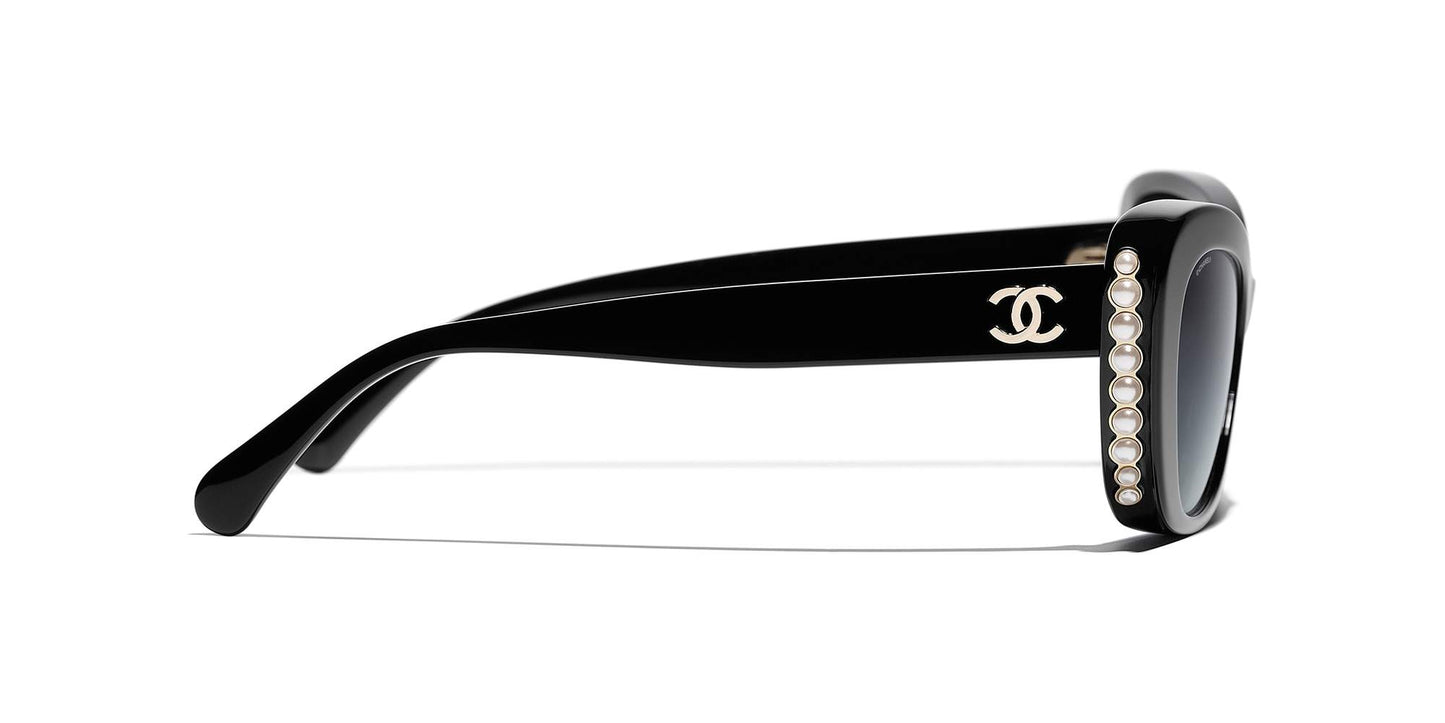 משקפי שמש של שאנל שחור וזהב-אפור | CHANEL Cat Eye Sunglasses CH5481H Black & Gold-Grey