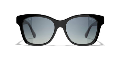 משקפי שמש של שאנל שחור וזהב-אפור | CHANEL Square Sunglasses CH5482H Black & Gold-Grey