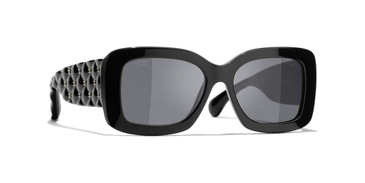 משקפי שמש של שאנל שחור-אפור | CHANEL Rectangle Sunglasses CH5483 Black-Grey