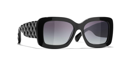 משקפי שמש של שאנל שחור-אפור | CHANEL Rectangle Sunglasses CH5483 Black-Grey