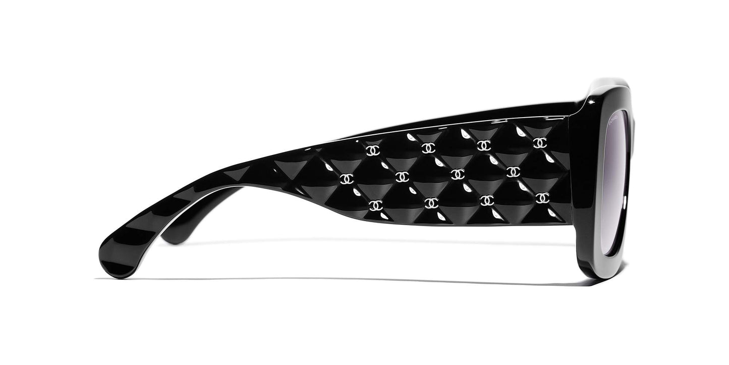 משקפי שמש של שאנל שחור-אפור | CHANEL Rectangle Sunglasses CH5483 Black-Grey
