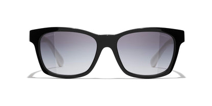 משקפי שמש של שאנל שחור ולבן-אפור | CHANEL Square Sunglasses CH5484 Black & White-Grey