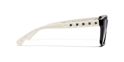 משקפי שמש של שאנל שחור ולבן-אפור | CHANEL Square Sunglasses CH5484 Black & White-Grey