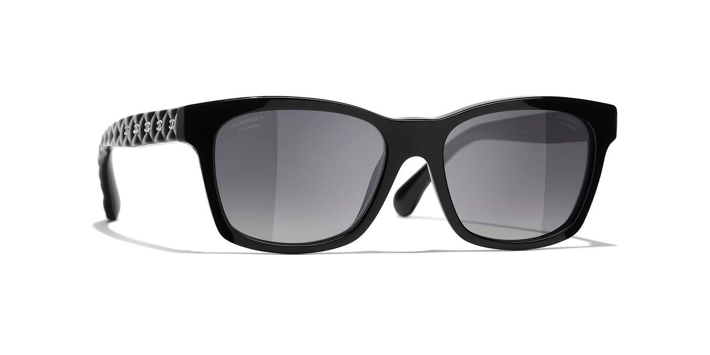 משקפי שמש של שאנל שחור-אפור | CHANEL Square Sunglasses CH5484 Black-Grey