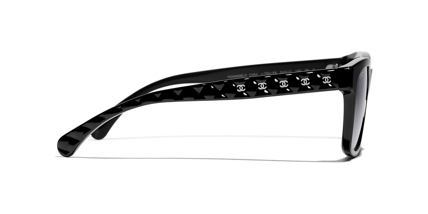 משקפי שמש של שאנל שחור-אפור | CHANEL Square Sunglasses CH5484 Black-Grey