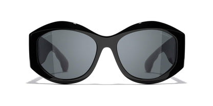 Chanel Oval Sunglasses CH5486 Black-Grey
