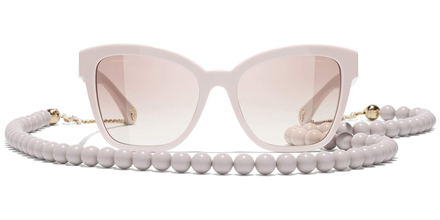 משקפי שמש של שאנל בז' וזהב-חום | CHANEL  Square Sunglasses CH5487 Beige & Gold-Brown