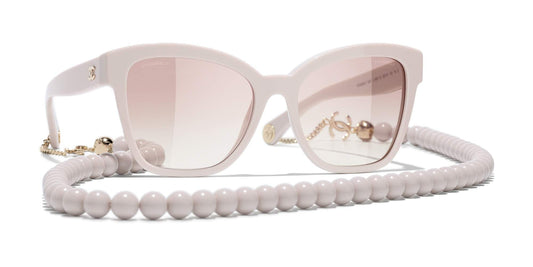 משקפי שמש של שאנל בז' וזהב-חום | CHANEL  Square Sunglasses CH5487 Beige & Gold-Brown