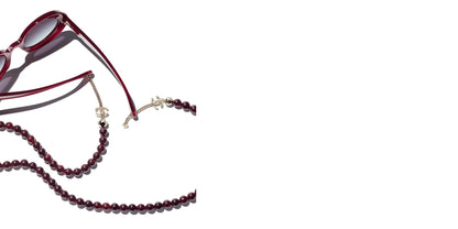 Chanel Round Sunglasses CH5489 Burgundy &amp; Gold-Grey