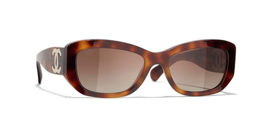 משקפי שמש של שאנל צב-חום בהיר | CHANEL Rectangle Sunglasses CH5493 Tortoise-Light Brown