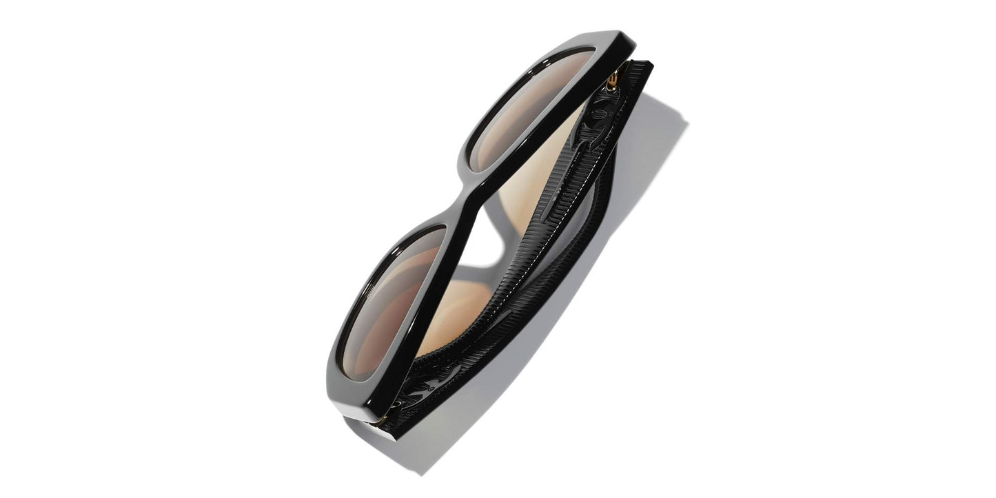 משקפי שמש של שאנל שחור-חום | CHANEL Rectangle Sunglasses CH5493 Black-Brown