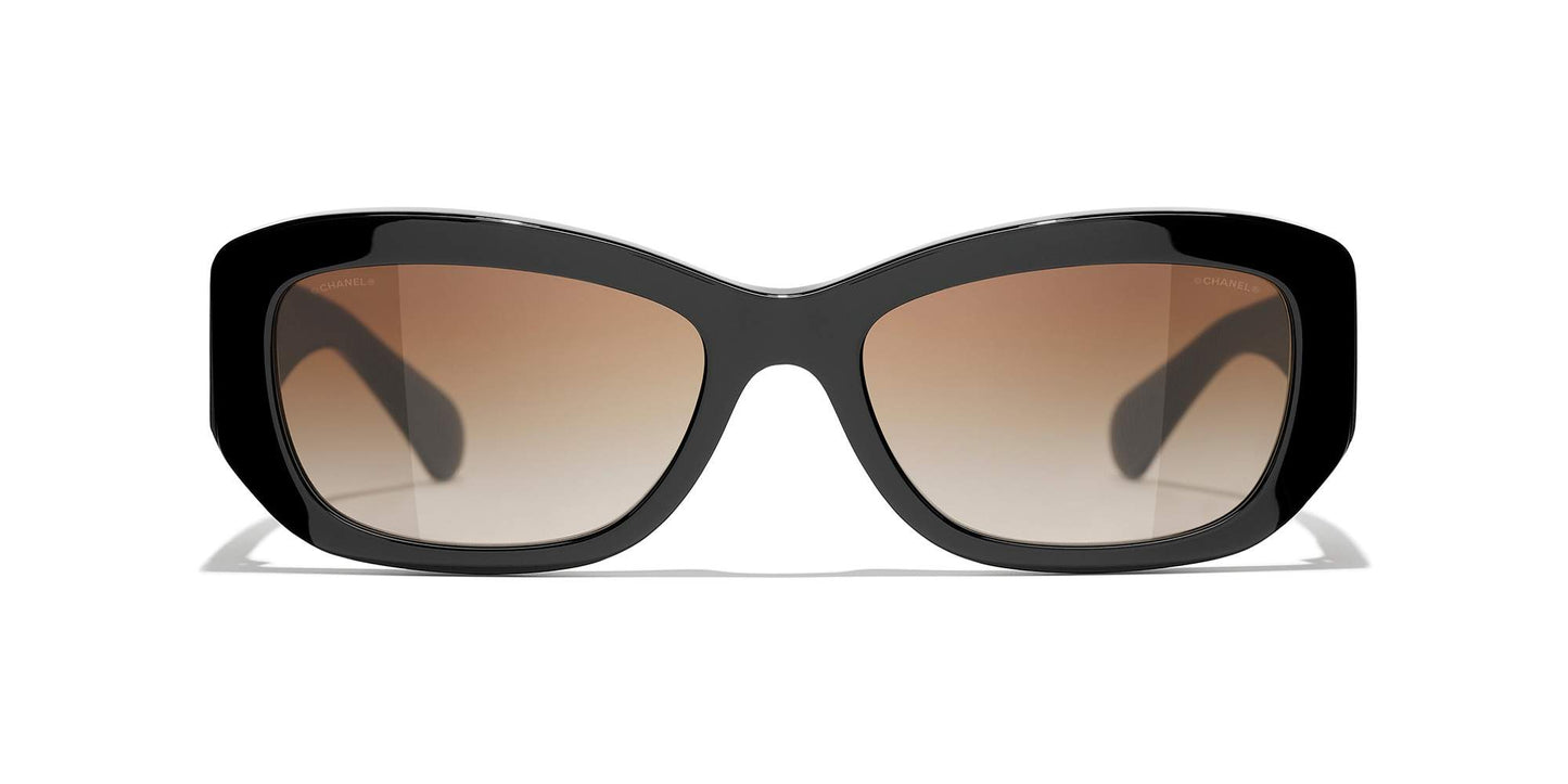 משקפי שמש של שאנל שחור-חום | CHANEL Rectangle Sunglasses CH5493 Black-Brown