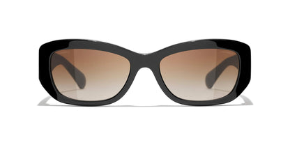 משקפי שמש של שאנל שחור-חום | CHANEL Rectangle Sunglasses CH5493 Black-Brown