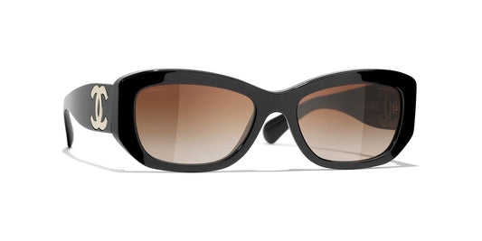 משקפי שמש של שאנל שחור-חום | CHANEL Rectangle Sunglasses CH5493 Black-Brown