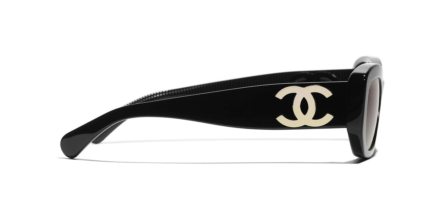 משקפי שמש של שאנל שחור-חום | CHANEL Rectangle Sunglasses CH5493 Black-Brown
