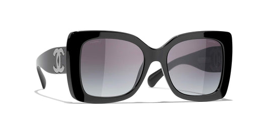 משקפי שמש של שאנל שחור-אפור | CHANEL Square Sunglasses CH5494 Black-Gray
