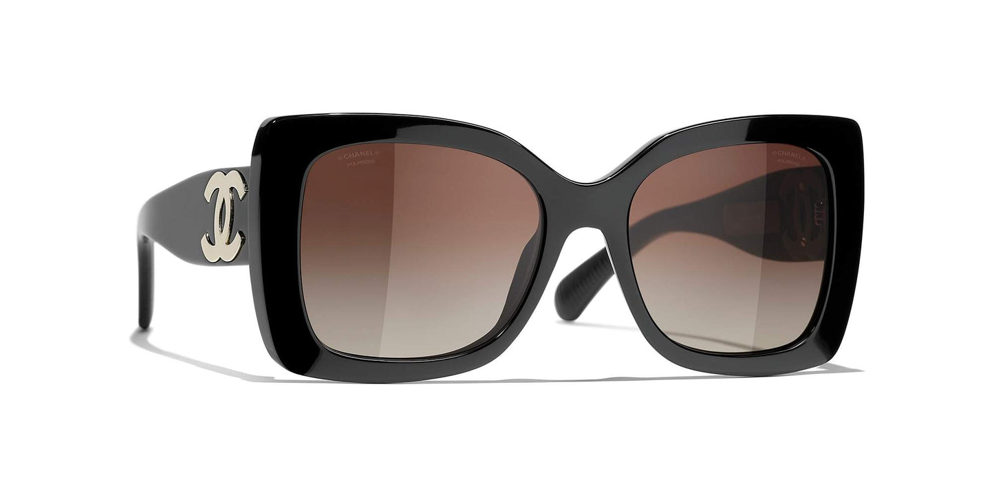 משקפי שמש של שאנל שחור-חום | CHANEL Square Sunglasses CH5494 Black-Brown