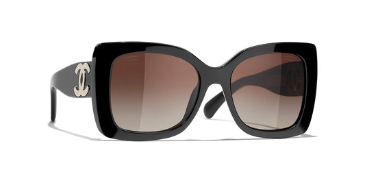 משקפי שמש של שאנל שחור-חום | CHANEL Square Sunglasses CH5494 Black-Brown