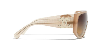 משקפי שמש של שאנל צהוב בהיר-צהוב | CHANEL Shield Sunglasses CH5495 Light Yellow-Yellow