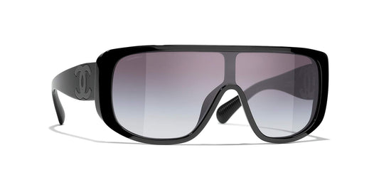 משקפי שמש של שאנל שחור-אפור | CHANEL Shield Sunglasses CH5495 Black-Gray