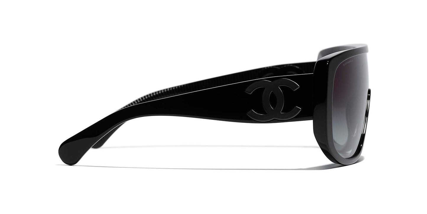 משקפי שמש של שאנל שחור-אפור | CHANEL Shield Sunglasses CH5495 Black-Gray