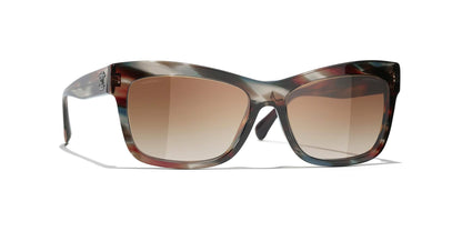 משקפי שמש של שאנל צב חום ואפור-חום | CHANEL Rectangle Sunglasses CH5496B Brown Tortoise & Gray-Brown