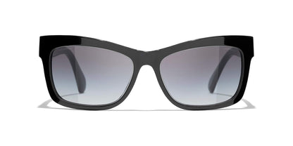משקפי שמש של שאנל שחור-אפור | CHANEL Rectangle Sunglasses CH5496B Black-Gray