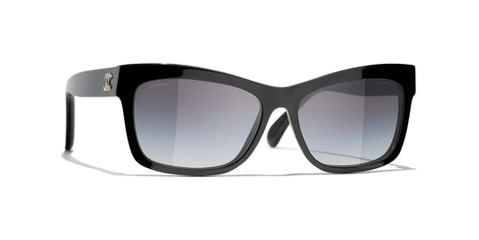משקפי שמש של שאנל שחור-אפור | CHANEL Rectangle Sunglasses CH5496B Black-Gray