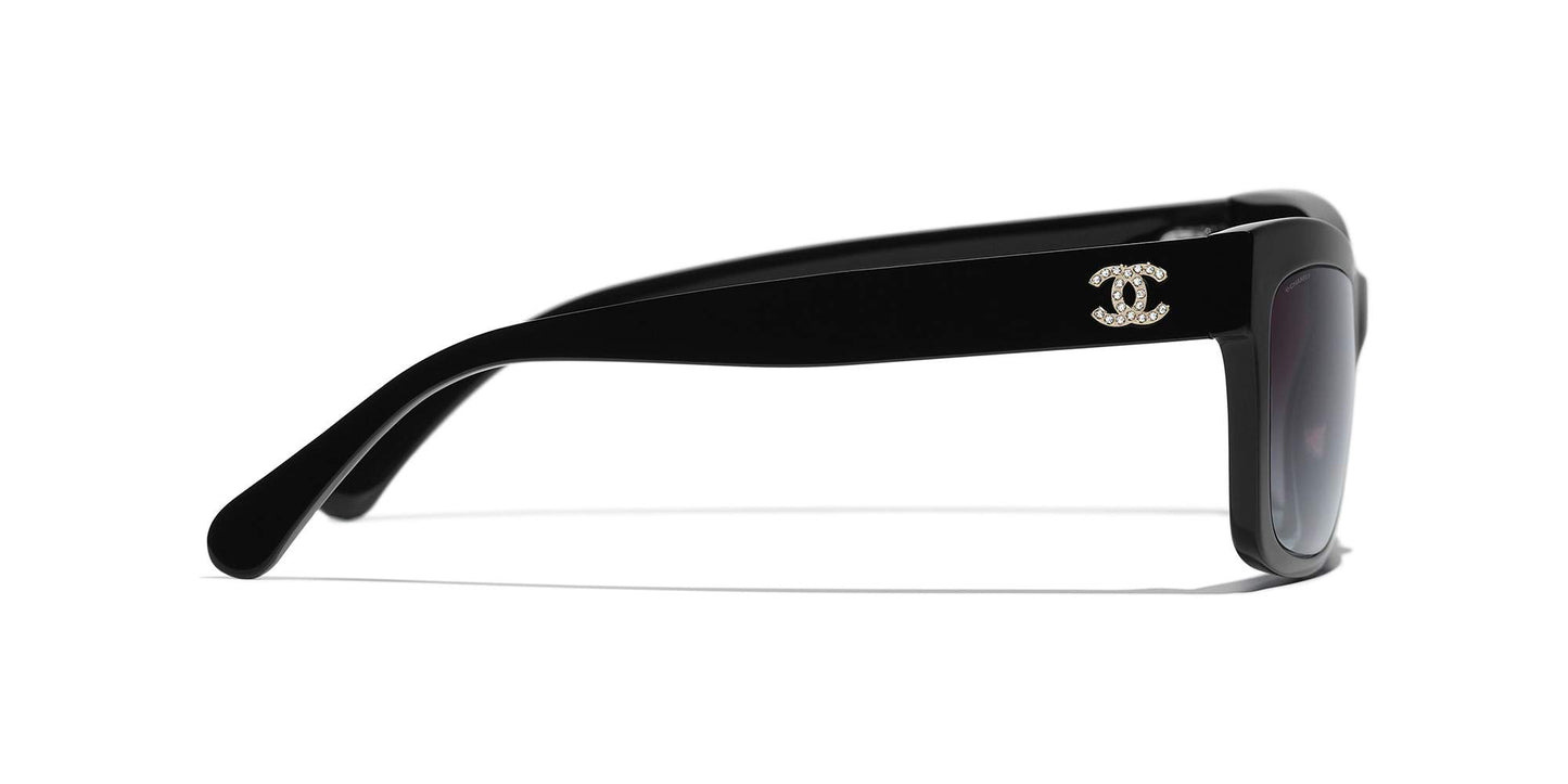 משקפי שמש של שאנל שחור-אפור | CHANEL Rectangle Sunglasses CH5496B Black-Gray