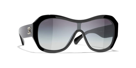 משקפי שמש של שאנל שחור-אפור | CHANEL Shield Sunglasses CH5497B Black-Gray