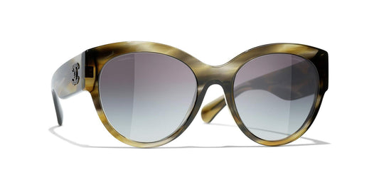 משקפי שמש של שאנל צב ירוק ואפור-אפור | CHANEL Butterfly Sunglasses CH5498B Green Tortoise & Gray-Gray