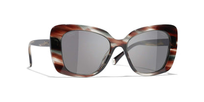 משקפי שמש של שאנל צב חום ואפור-אפור | CHANEL Rectangle Sunglasses CH5504 Brown Tortoise & Gray-Gray