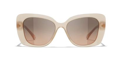 משקפי שמש של שאנל בז' כהה-חום בהיר | CHANEL Rectangle Sunglasses CH5504 Dark Beige-Light Brown