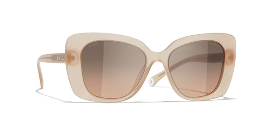 משקפי שמש של שאנל בז' כהה-חום בהיר | CHANEL Rectangle Sunglasses CH5504 Dark Beige-Light Brown