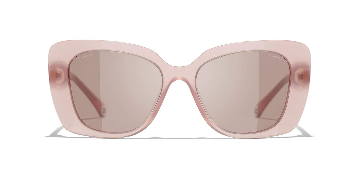 משקפי שמש של שאנל ורוד-אפור בהיר | CHANEL Rectangle Sunglasses CH5504 Light Pink-Gray