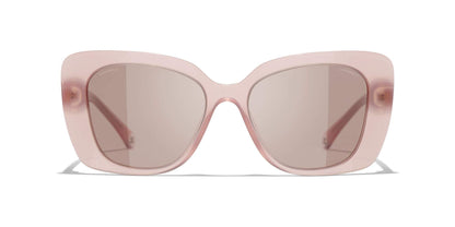משקפי שמש של שאנל ורוד-אפור בהיר | CHANEL Rectangle Sunglasses CH5504 Light Pink-Gray