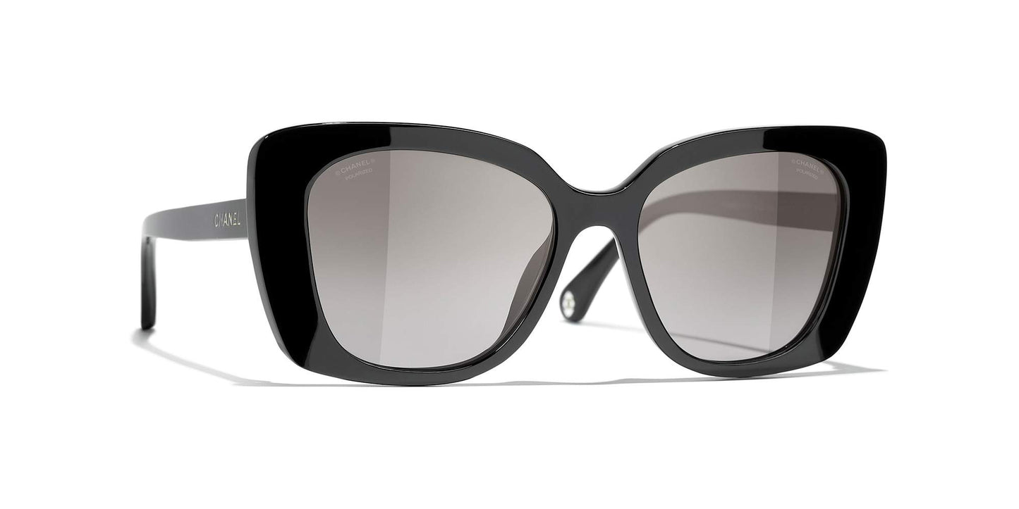 משקפי שמש של שאנל שחור-אפור | CHANEL Rectangle Sunglasses CH5504 Black-Gray