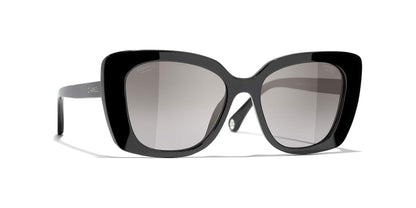משקפי שמש של שאנל שחור-אפור | CHANEL Rectangle Sunglasses CH5504 Black-Gray
