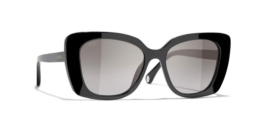 משקפי שמש של שאנל שחור-אפור | CHANEL Rectangle Sunglasses CH5504 Black-Gray