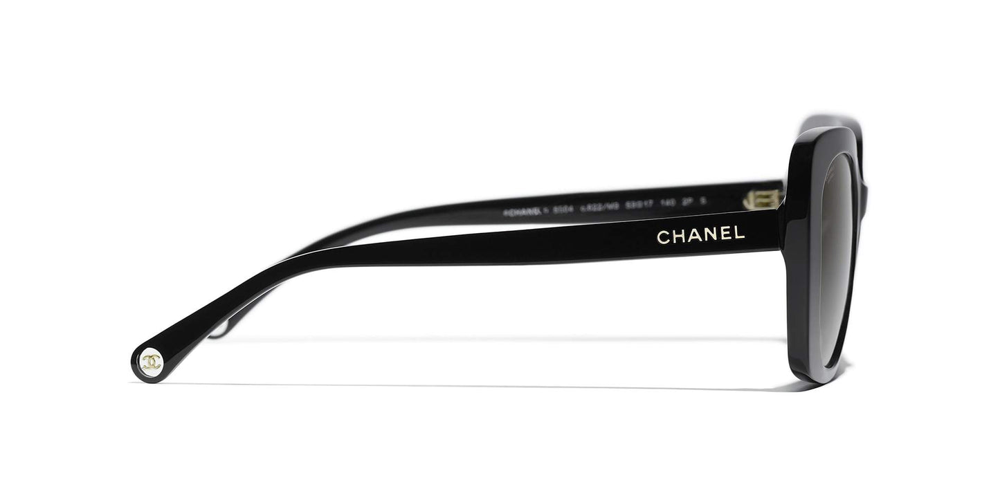 משקפי שמש של שאנל שחור-אפור | CHANEL Rectangle Sunglasses CH5504 Black-Gray