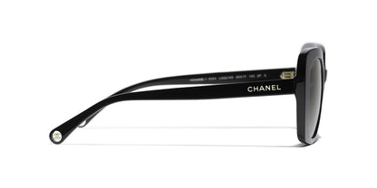 משקפי שמש של שאנל שחור-אפור | CHANEL Rectangle Sunglasses CH5504 Black-Gray