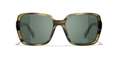 משקפי שמש של שאנל ירוק צב-ירוק | CHANEL Square Sunglasses CH5505 Green Tortoise-Green