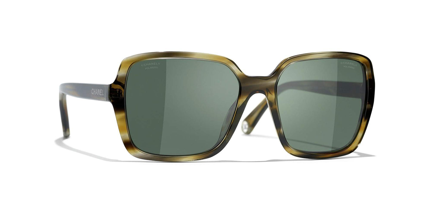 משקפי שמש של שאנל ירוק צב-ירוק | CHANEL Square Sunglasses CH5505 Green Tortoise-Green