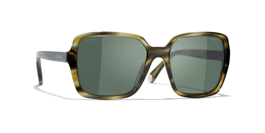 משקפי שמש של שאנל ירוק צב-ירוק | CHANEL Square Sunglasses CH5505 Green Tortoise-Green