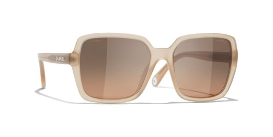 משקפי שמש של שאנל בז' כהה-חום בהיר | CHANEL Square Sunglasses CH5505 Dark Beige-Light Brown