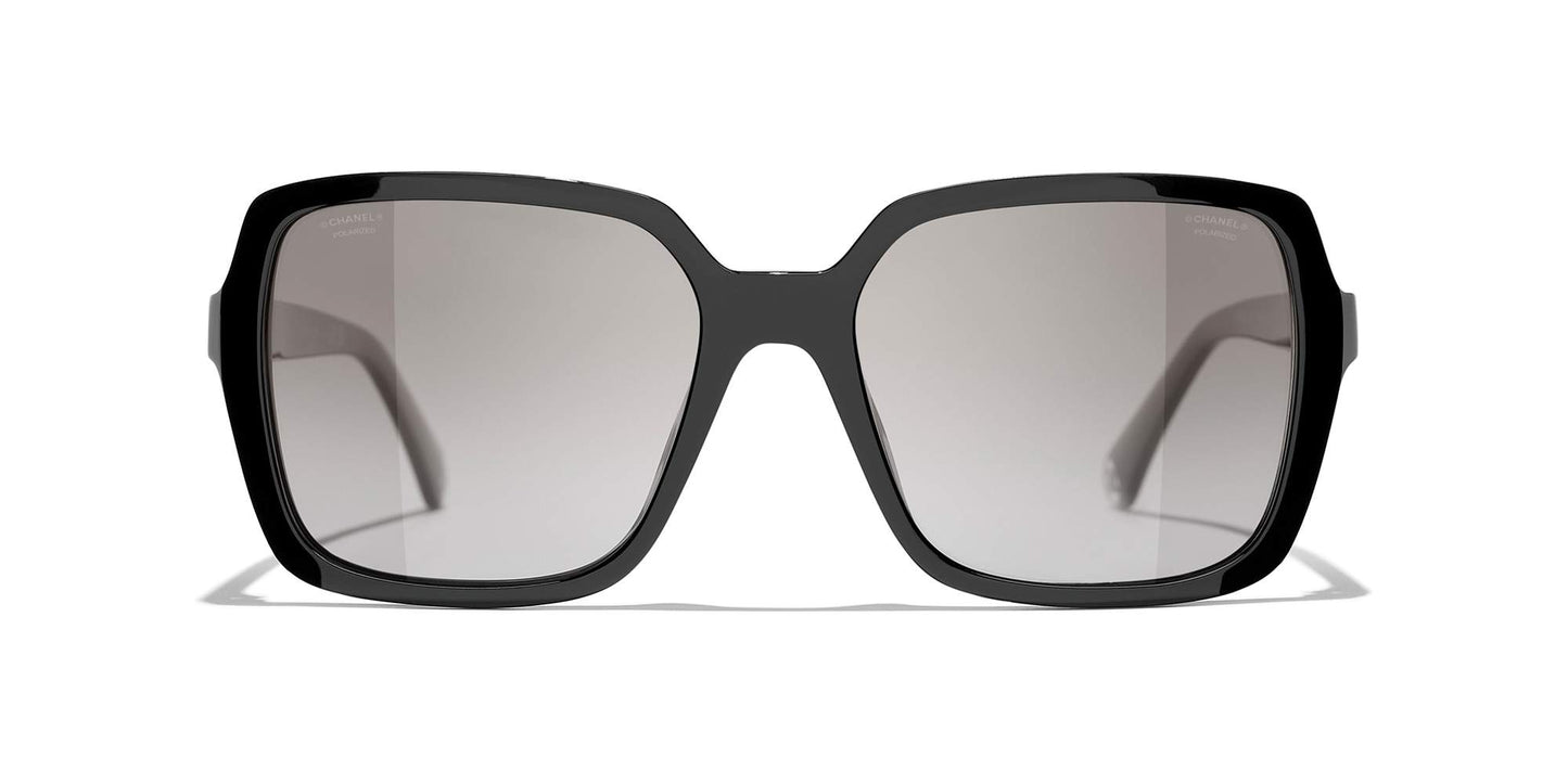 משקפי שמש של שאנל שחור-אפור | CHANEL Square Sunglasses CH5505 Black-Gray