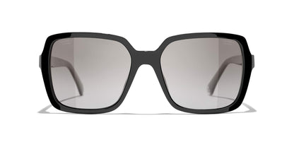 משקפי שמש של שאנל שחור-אפור | CHANEL Square Sunglasses CH5505 Black-Gray