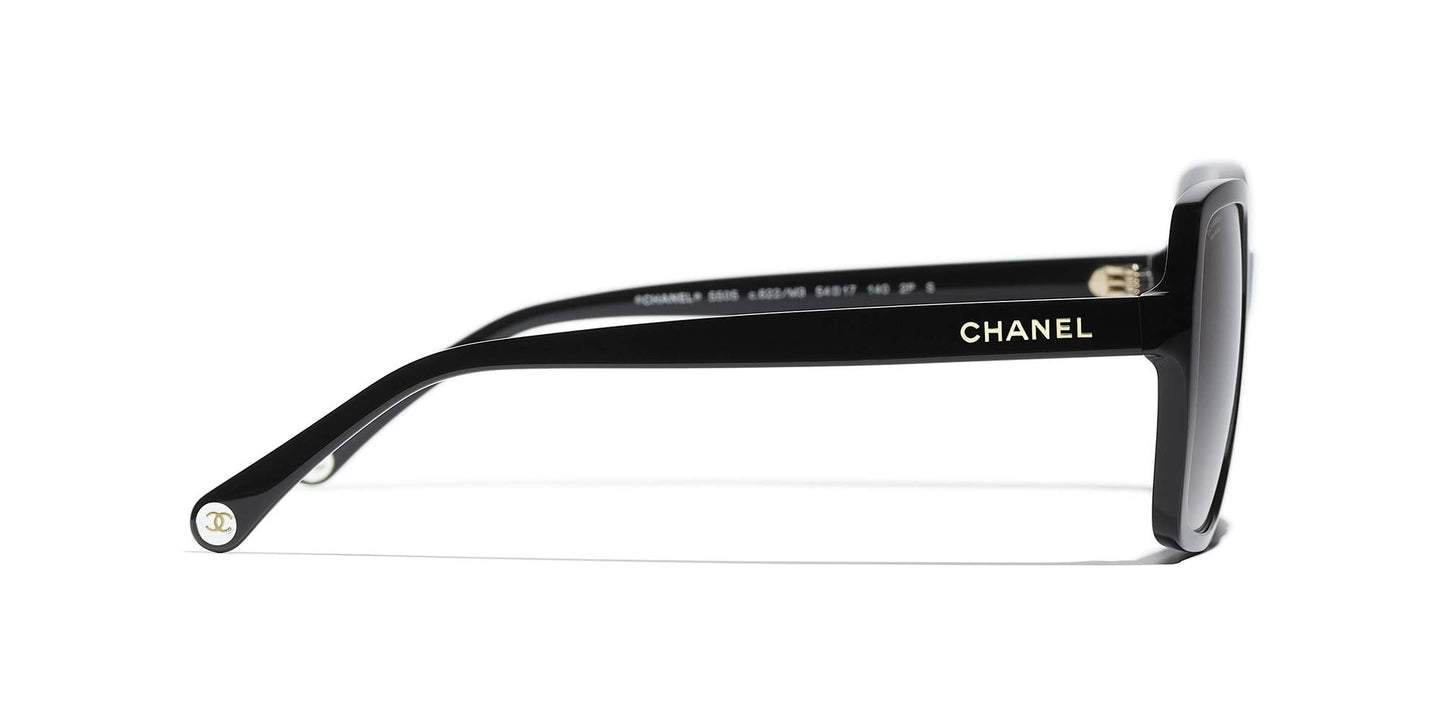 משקפי שמש של שאנל שחור-אפור | CHANEL Square Sunglasses CH5505 Black-Gray