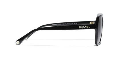 משקפי שמש של שאנל שחור-אפור | CHANEL Square Sunglasses CH5505 Black-Gray